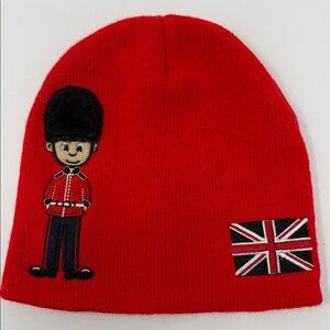 GREAT BRITISH COLLECTION: Beanie Hat Knit Cap, Red, Flag/Guard; One Size